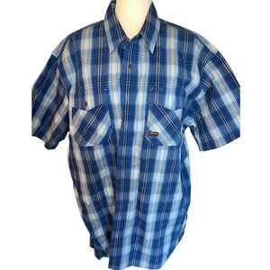 Blue Ariat Rebar Short Sleeve Button Up Western Work Shirt Size 2XL Tall